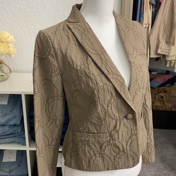 Simply Vera/Vera Wang Olive Green Textured Blazer Size XS - Picture 2 of 9